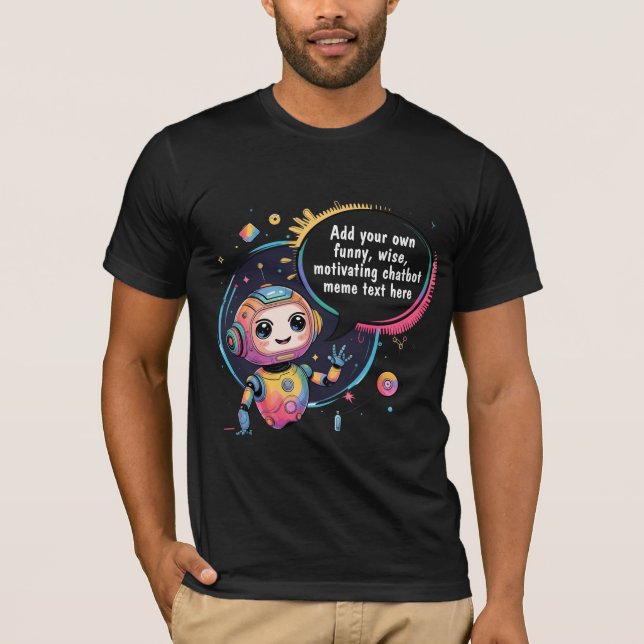 Skapa Chatbot-PM med Tecknad-mallar T Shirt (Framsida)