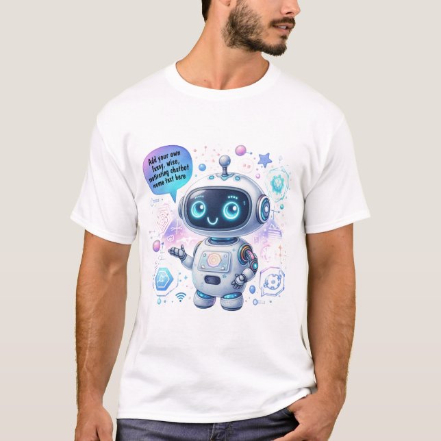 Skapa Chatbot-PM med Tecknad-mallar T Shirt (Framsida)