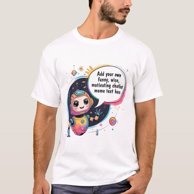 Skapa Chatbot-PM med Tecknad-mallar T Shirt (Framsida)