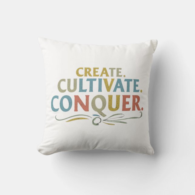 Skapa Cultivate Conquer Luxurious Soft Pillow Kudde (Framsida)