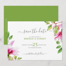 Skapa datum för rosa magnolia blomster ram