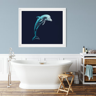 Skapa delfinutskrift Utskrift av delfinmur Poster
