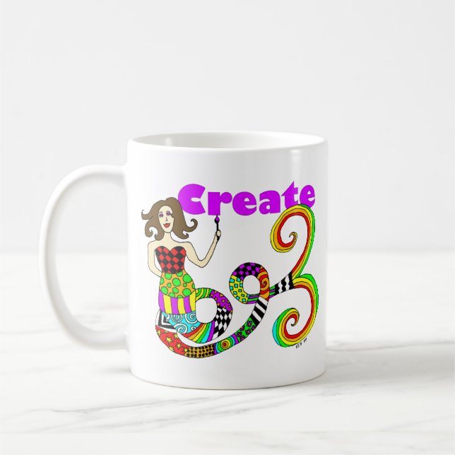 Skapa den färgrika sjöjungfrumusan kaffemugg (Vänster)