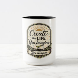 Skapa det liv du föreställer dig Inspirerande kaff Två-Tonad Mugg