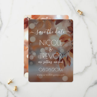 Skapa dig själv - Höst löv Bokeh Spara Datumet