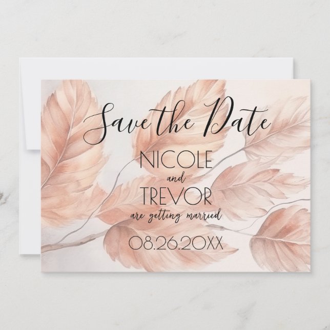 Skapa dig själv - Höst löv Spara Datumet (Framsida)