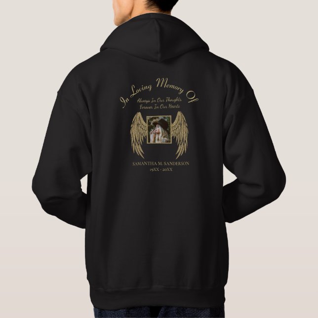 Skapa dig själv i Loving Memory Black Guld Hoodie (Baksida)