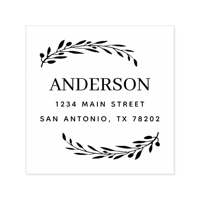 Skapa dig själv | Returadress av olivlöv Självfärgande Stämpel (Design)