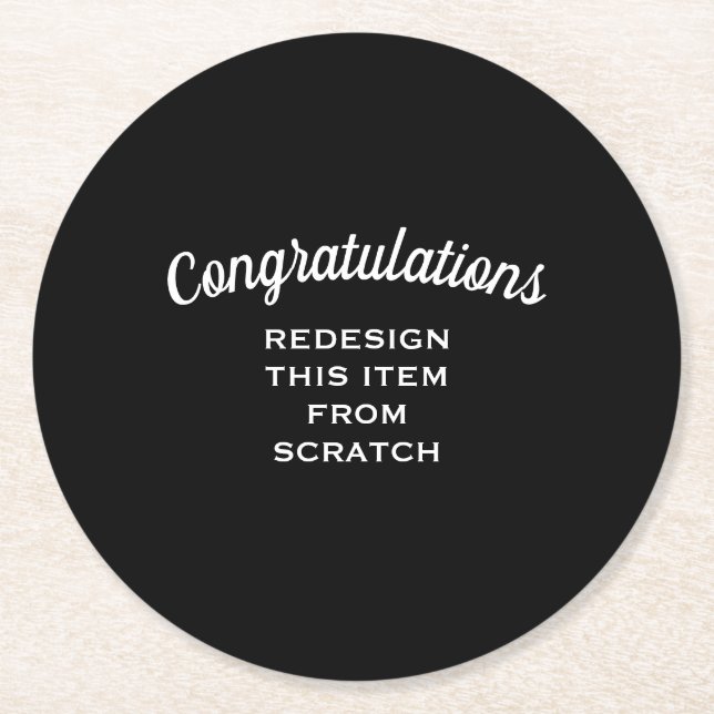 Skapa dig själv underlägg papper rund (Framsidan)