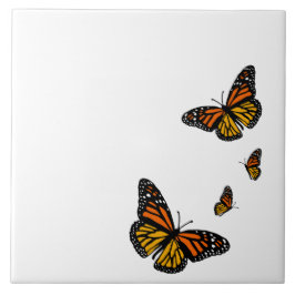 Skapa din BKgnd Färg Monarch Butterflies Tile Kakelplatta