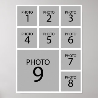 Skapa din collage Personlig mall 9 FOTO Poster