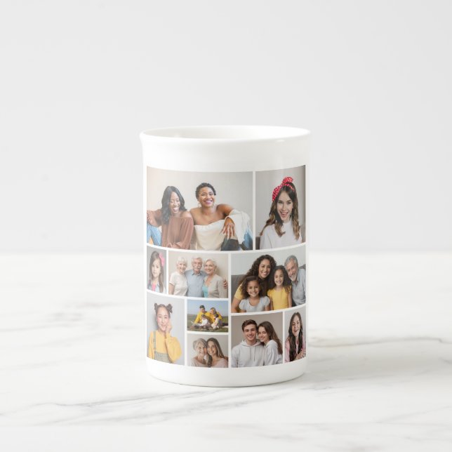 Skapa din egen 10-fotokollage benporslin mugg (Framsidan)