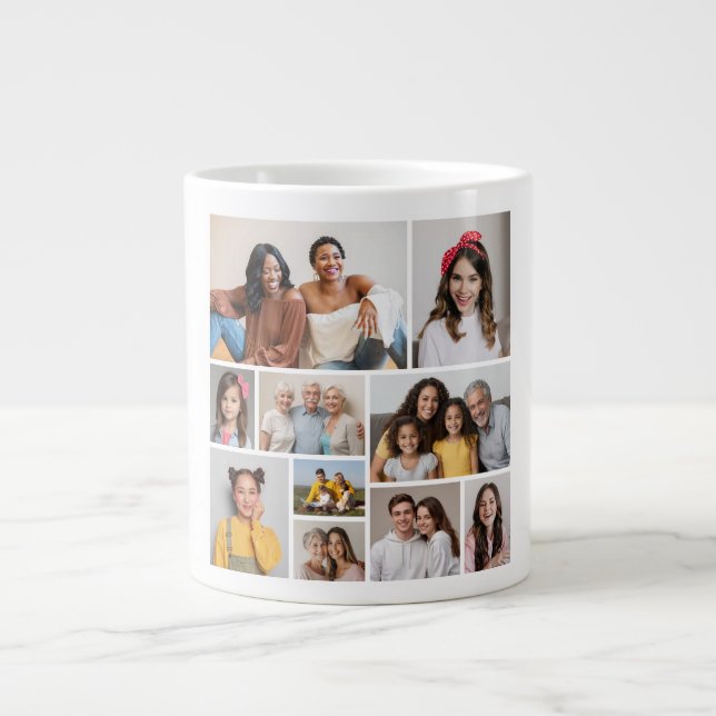 Skapa din egen 10-fotokollage jumbo mugg (Framsidan)