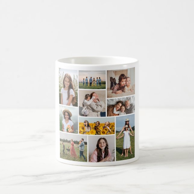 Skapa din egen 10-fotokollage kaffemugg (Center)