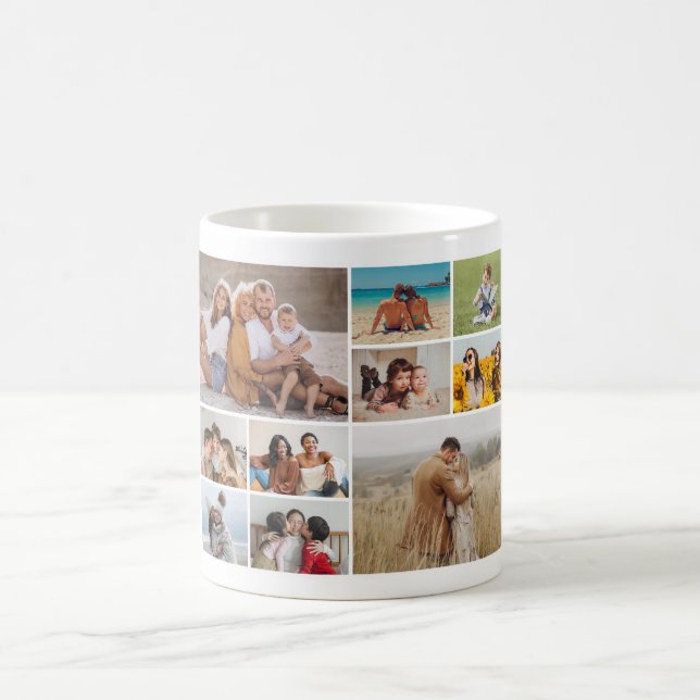 Skapa din egen 10-fotokollage kaffemugg (Center)