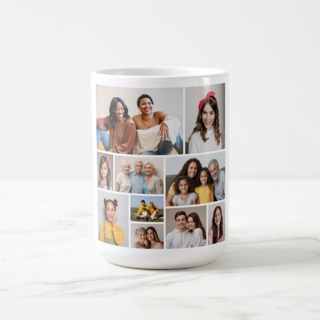 Skapa din egen 10-fotokollage kaffemugg (Center)