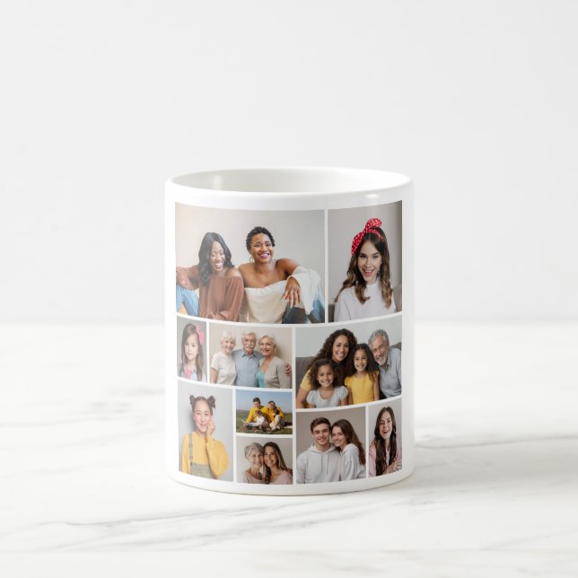 Skapa din egen 10-fotokollage kaffemugg (Center)
