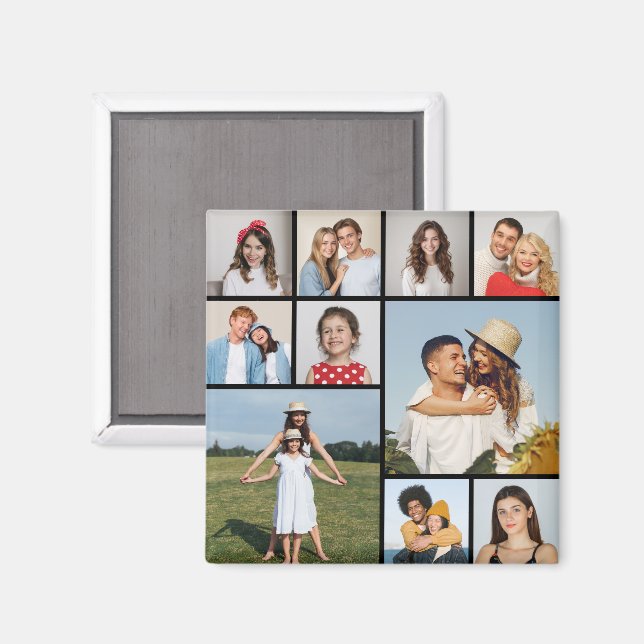 Skapa din egen 10-fotokollage magnet (Front/Back)