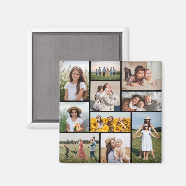 Skapa din egen 10-fotokollage magnet (Front/Back)