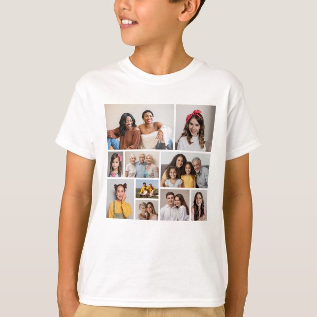 Skapa din egen 10-fotokollage t shirt (Framsida)