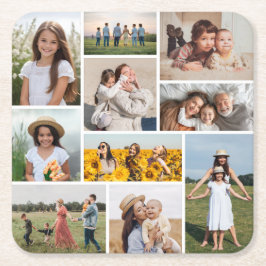 Skapa din egen 10-fotokollage underlägg papper kvadrat