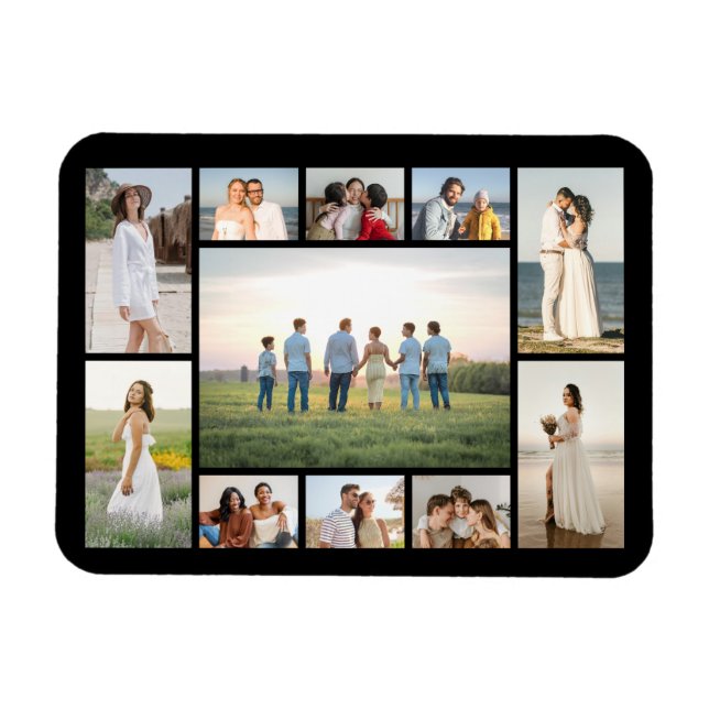Skapa din egen 11-foto Collage Hälsning Magnet (Horisontell)