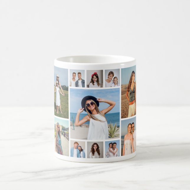 Skapa din egen 11-fotokollage kaffemugg (Center)