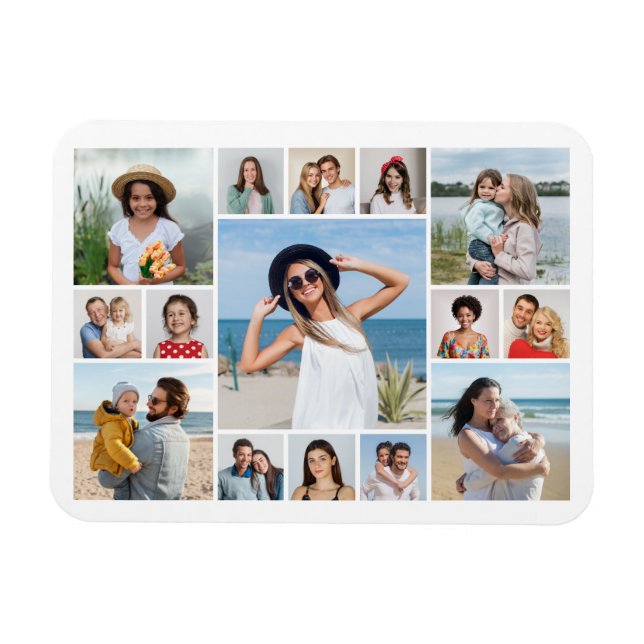 Skapa din egen 11 fotokollage magnet (Horisontell)
