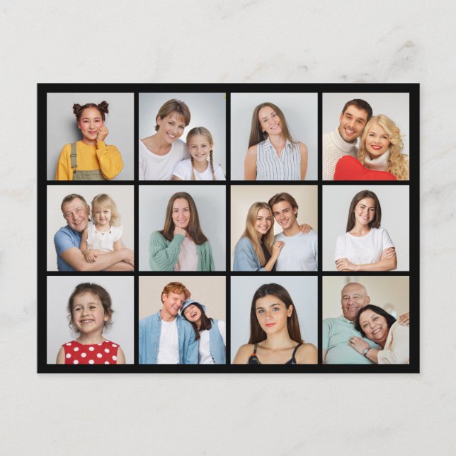 Skapa din egen 12-foto collage vykort (Framsida)