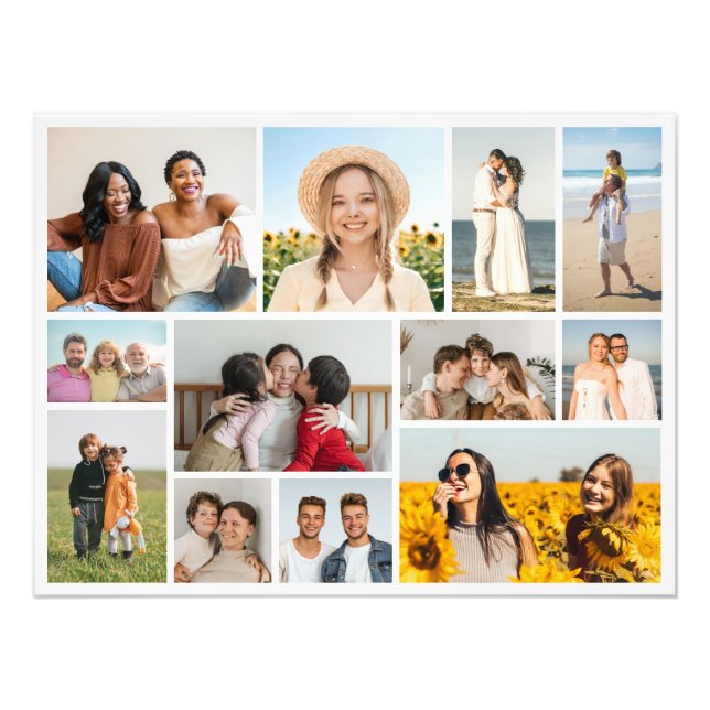 Skapa din egen 12-fotocollage Foto förstoring (Framsidan)