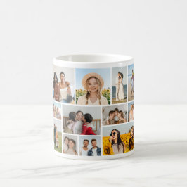 Skapa din egen 12-fotocollage kaffemugg