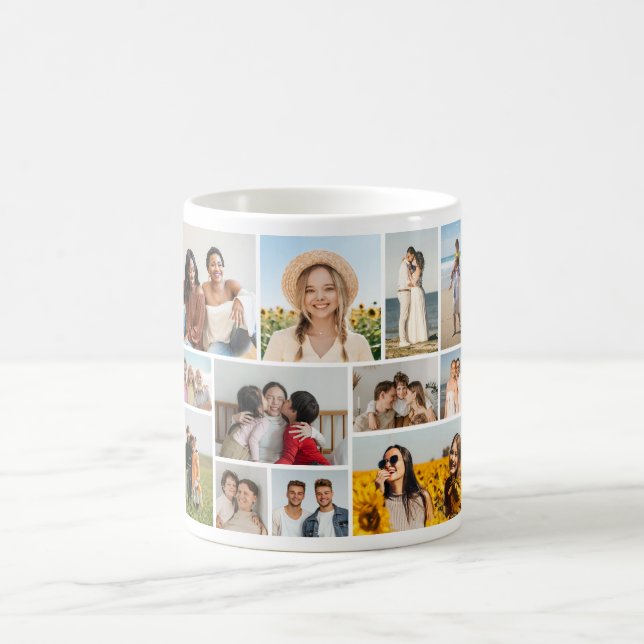 Skapa din egen 12-fotocollage  kaffemugg (Center)