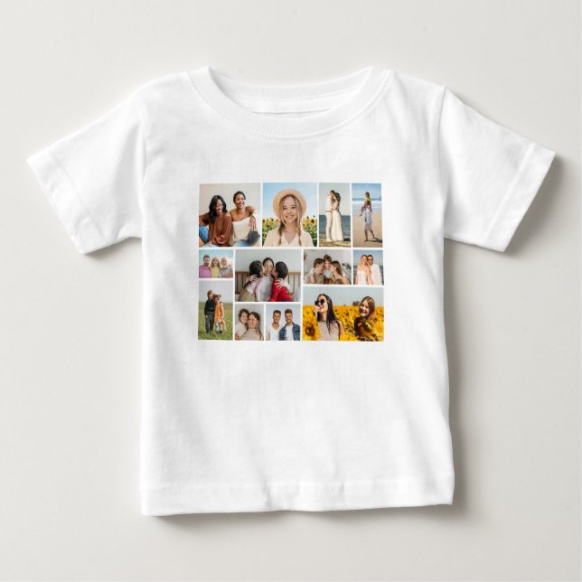 Skapa din egen 12-fotocollage t shirt (Framsida)