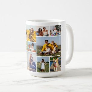 Skapa din egen 12-fotokollage kaffemugg