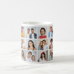 Skapa din egen 12-fotokollage kaffemugg