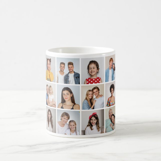 Skapa din egen 12-fotokollage kaffemugg (Center)