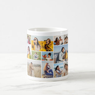 Skapa din egen 12-fotokollage kaffemugg