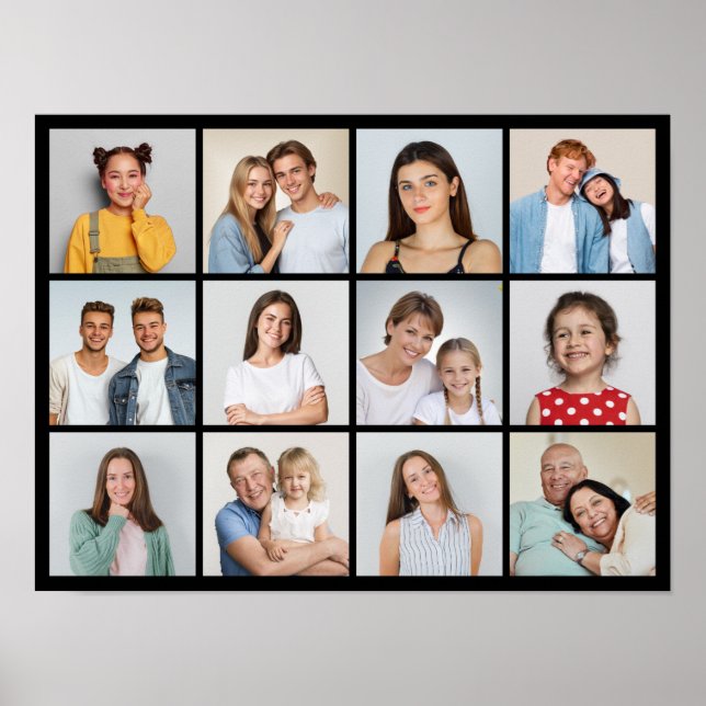 Skapa din egen 12-fotokollage poster (Framsidan)