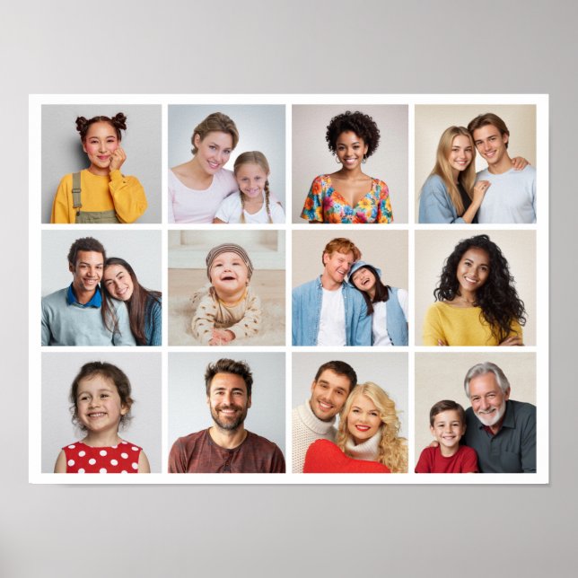 Skapa din egen 12-fotokollage Poster (Framsidan)