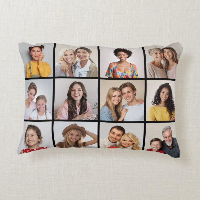 Skapa din egen 12-fotokollage prydnadskudde (Baksidan)