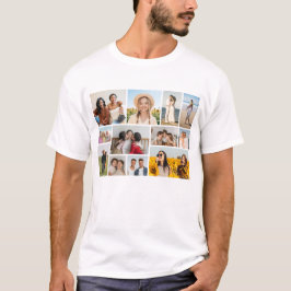 Skapa din egen 12 fotoskollage Unisex T Shirt