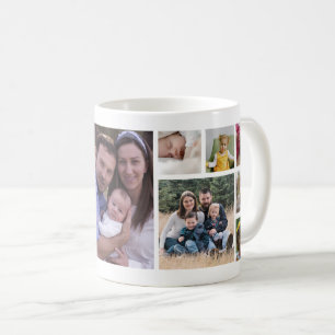 Skapa din egen 13 familjefoto Collage Vit Kaffemugg