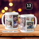 Skapa din egen 13-familjs fotokollage White Kaffemugg<br><div class="desc">Unikt fotokollage mugg som kan anpassas med 13 foton. Lägg till din familj namn,  år för att göra den till exklusiv. "Familjen är allt"-citatet gör den till en speciell keepsaksgåva för helgdagar och speciella tillfällen.</div>