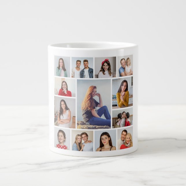 Skapa din egen 13-foto collage jumbo mugg (Framsidan)