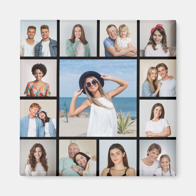 Skapa din egen 13-fotocollage magnet (Framsidan)