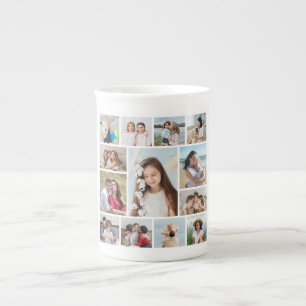 Skapa din egen 13 fotokollage benporslin mugg