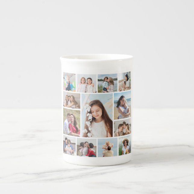 Skapa din egen 13 fotokollage benporslin mugg (Framsidan)