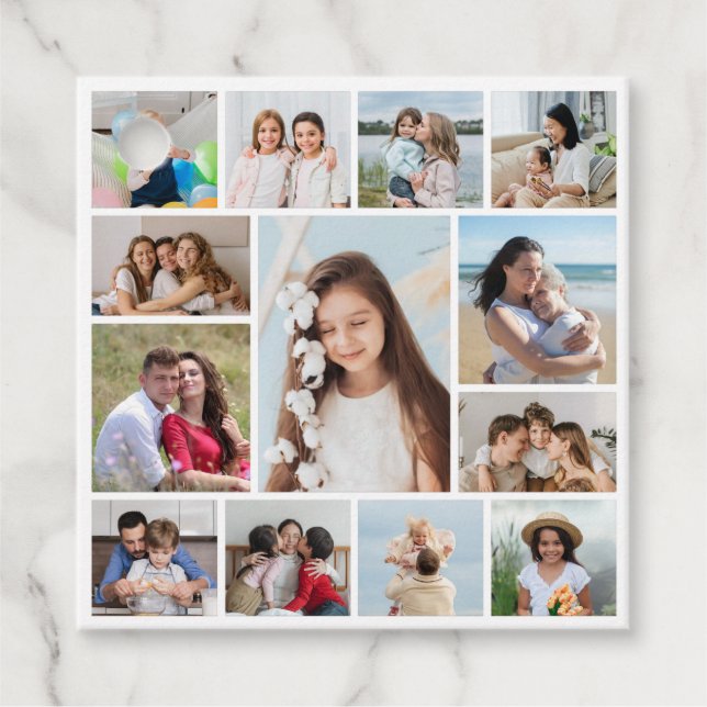 Skapa din egen 13 fotokollage gåvor etiketter (Framsida)