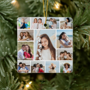 Skapa din egen 13 fotokollage julgransprydnad keramik