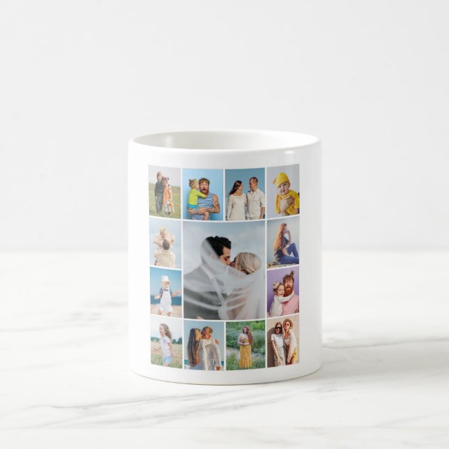 Skapa din egen 13 fotokollage kaffemugg (Center)